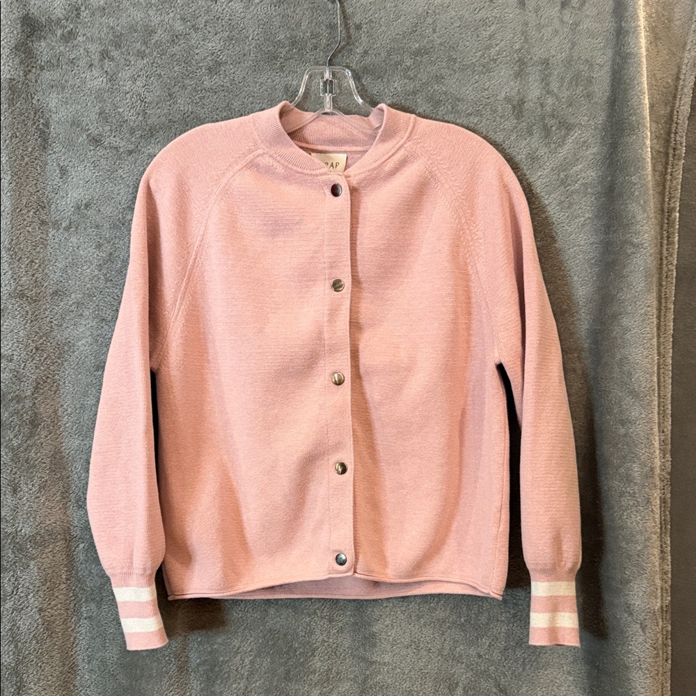 Wrap London Pink Knit Snap Up Cardigan Sz 10